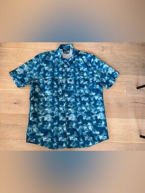 LL Bean tropicwear wicking sun blocking print shirt fishing hiking- XL Tall